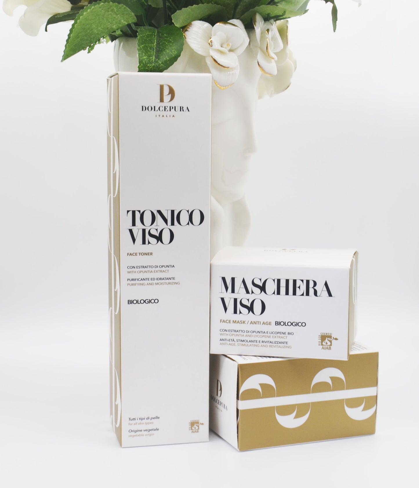 DolcePura "SPLENDIDA" набір для ОБЛИЧЧЯ (тонік та маска для догляду за шкірою) сертифікована опунція та лікопін, кустарний продукт
